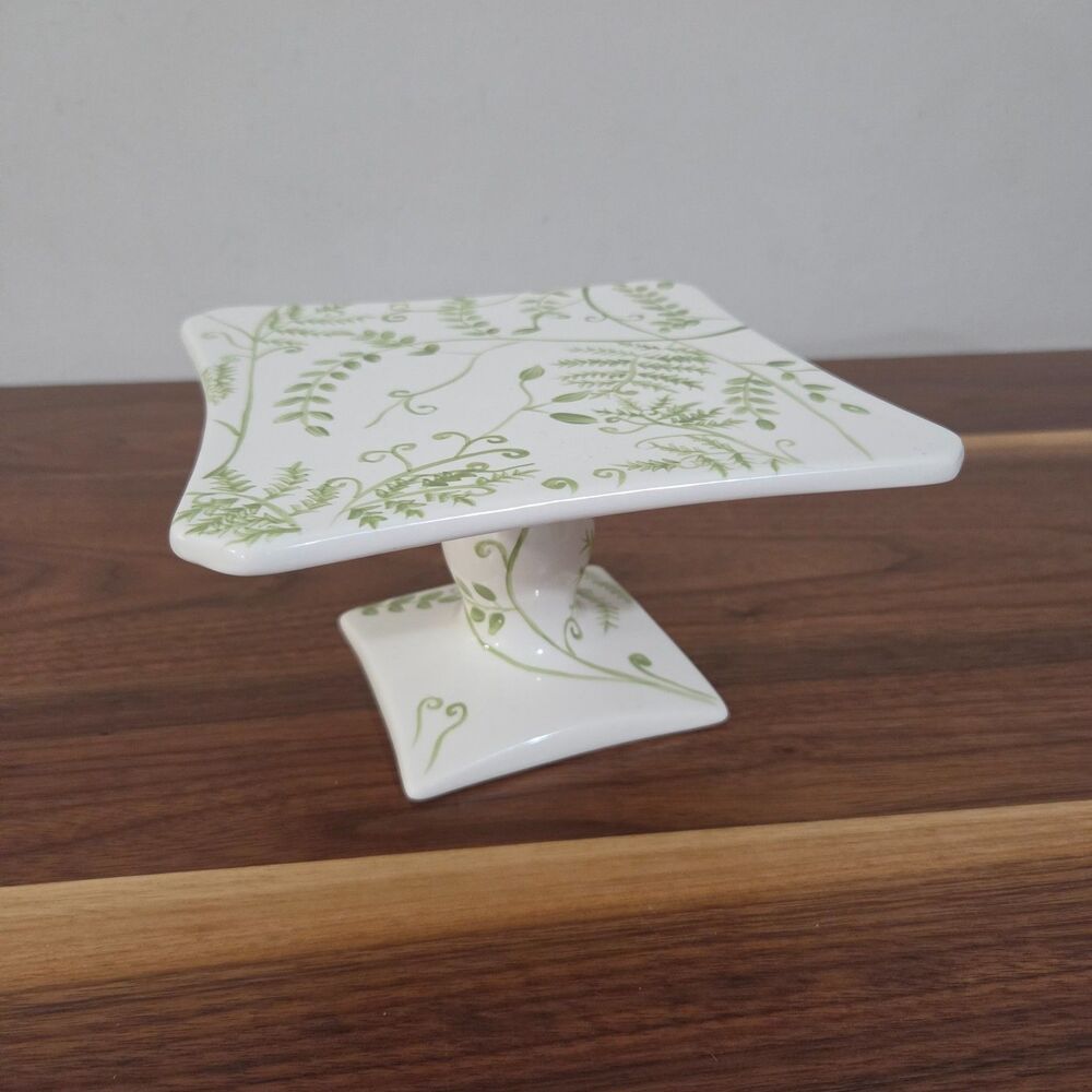 Vintage Bath & Body Works Floral Pedestal Candle Holder 7x7" Stand Spring 2000